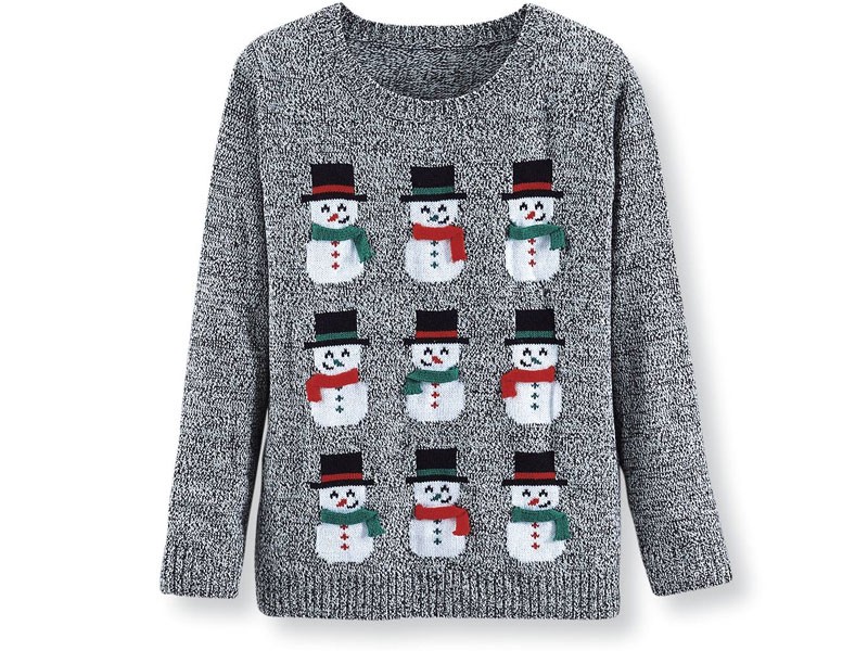Playful Snowmen Marled Sweater