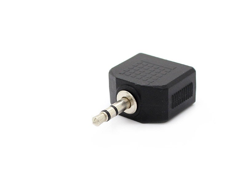 Ultra-mini 3.5mm Male to Dual Female Audio Split Adapter