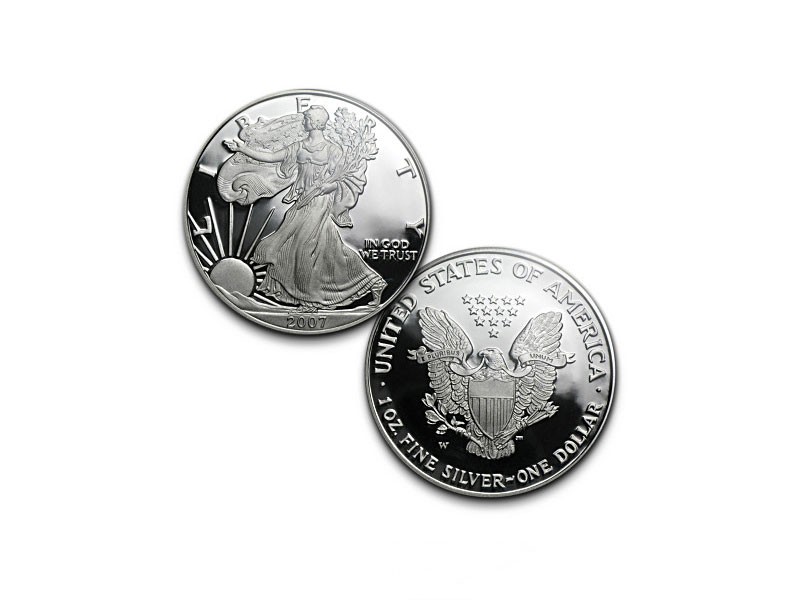 2007 Proof Silver Eagle Dollar With Original Reverse Design