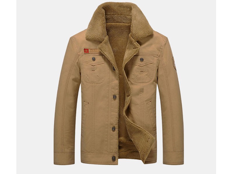Warm Washed Turn-Down Collar Jacket for Men
