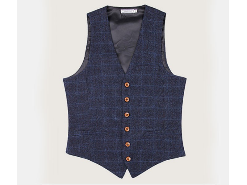 Casual Chest Single Pocket Checked Vest for Men