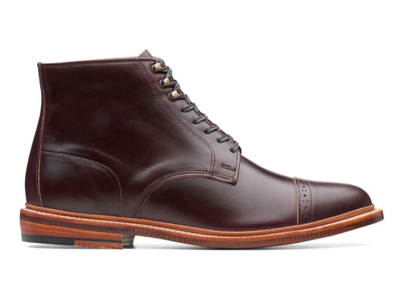 Men's Casual Shoe 16 Cap Burgundy Leather