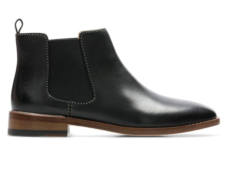 Ellis Amber Black Leather Boots For Women