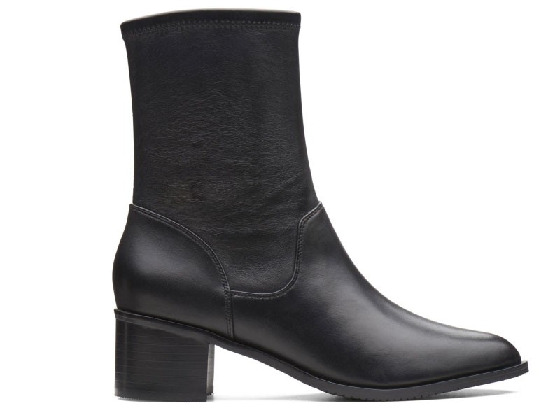 Poise Leah Black Leather Women's Boot
