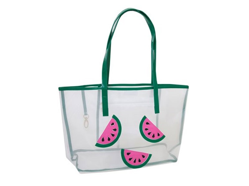 Women's White Mesh Amy Tote with Pink Watermelon Slices