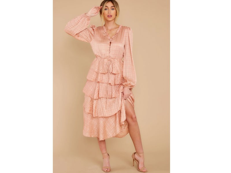 Melody Of Love Blush Women's Pink Midi Dress