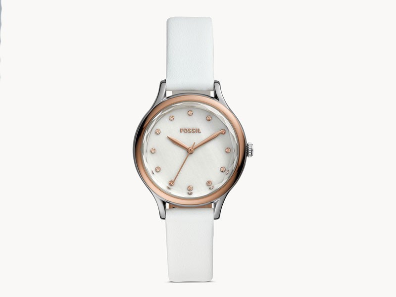 Laney Three Hand White Leather Watch For Women