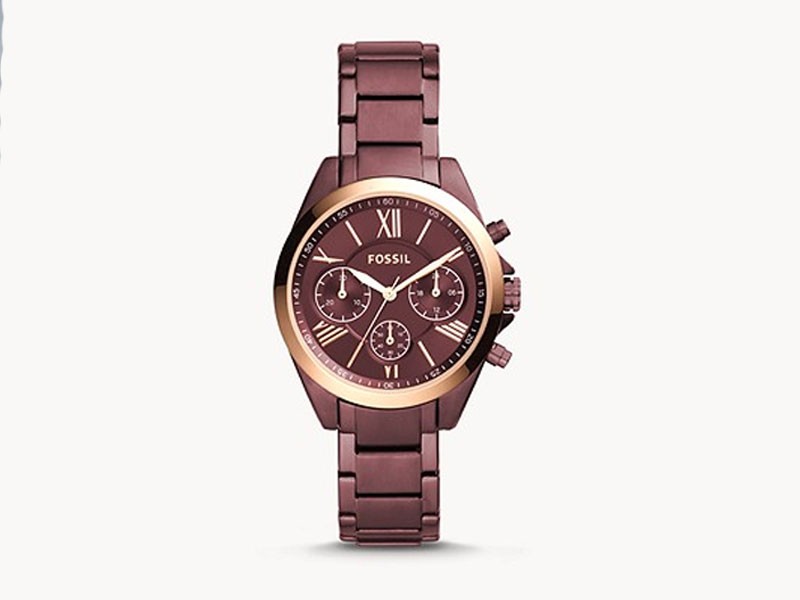 Modern Courier Midsize Chronograph Wine Stainless Steel Watch For Women