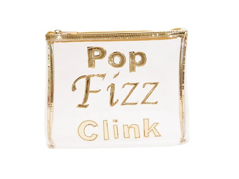 Clear Alice Flat Case with Shiny Gold Pop Fizz Clink