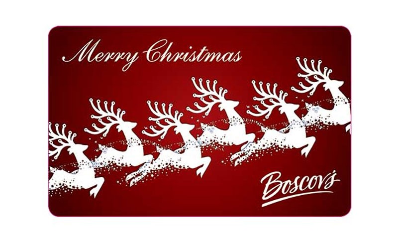 Boscov's Merry Christmas Reindeer Gift Card