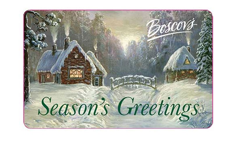 Boscov's Seasons Greetings Winter White Gift Card