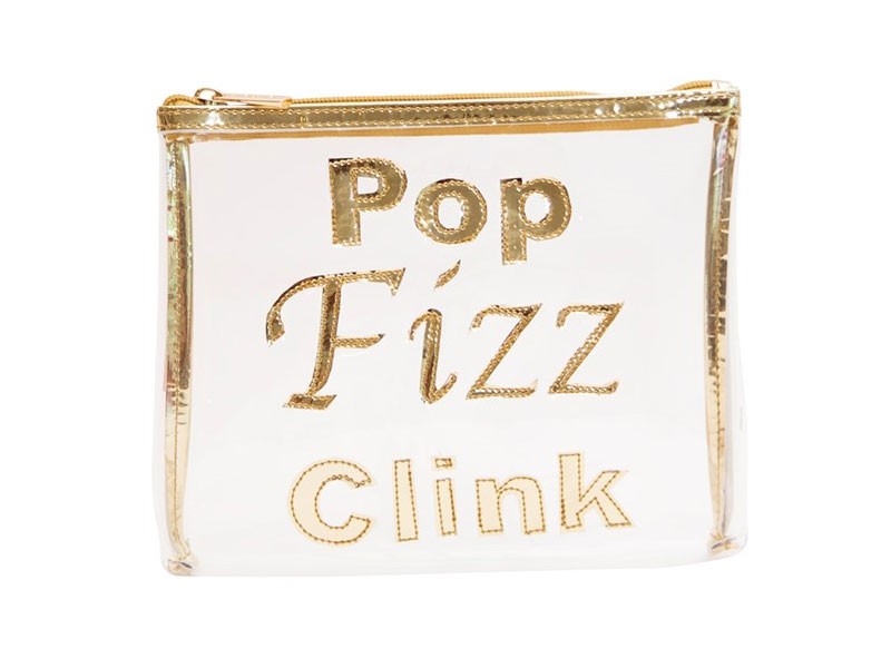 Clear Alice Flat Case with Shiny Gold Pop Fizz Clink