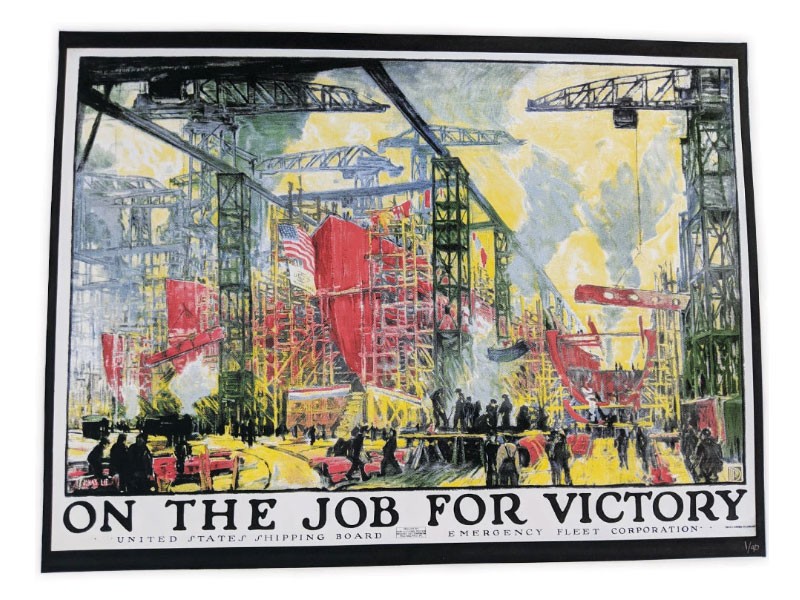 On The Job For Victory Screenprinted Poster