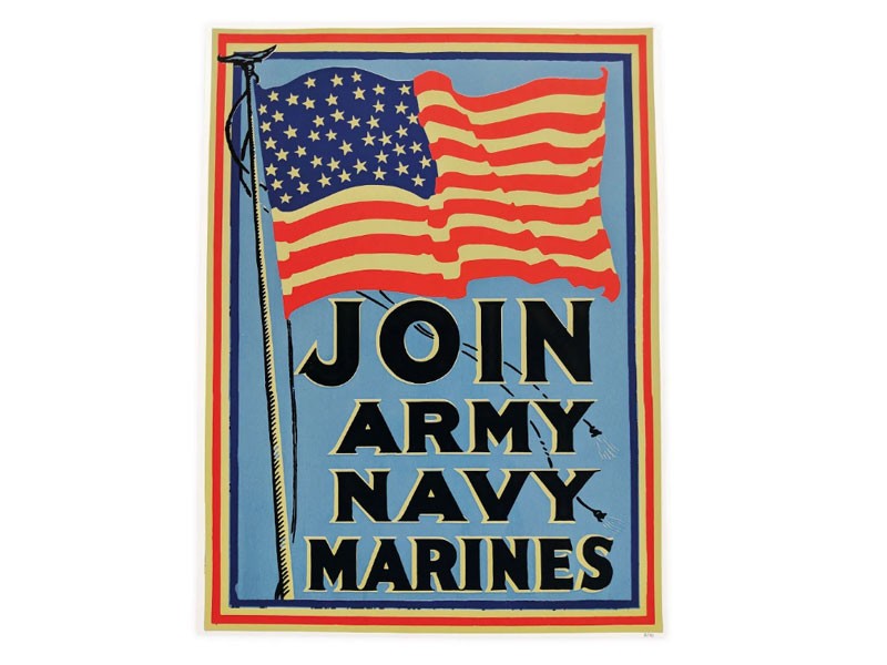 Join the Army Navy Marines Screenprinted Poster