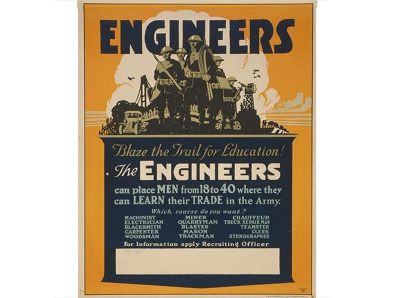 Engineer Corps 8 x 10 Vintage Canvas Print