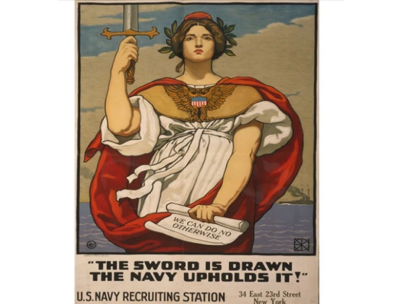 The Navy Upholds the Sword 8 x 10 Vintage Canvas Print