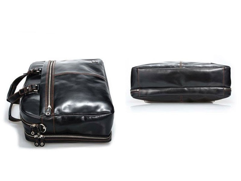 Ankara Men's Smooth Top Grain Leather Trendy Briefcase