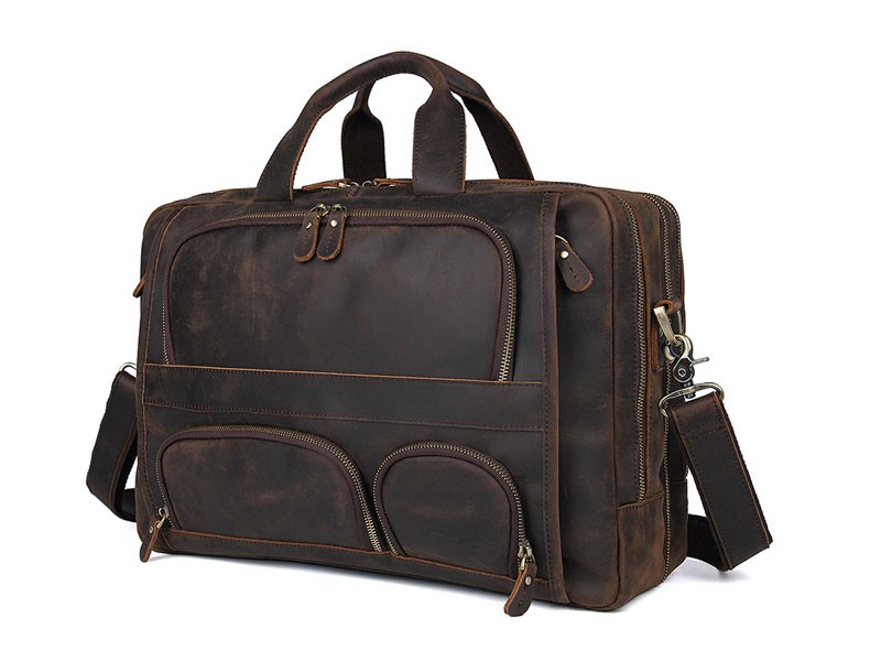 Azores Top Grain Distressed Leather Overnight Carry-on Travel Bag