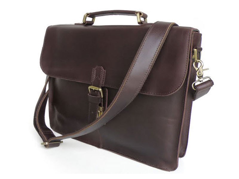 Berlin Men's Top Grain Vintage Leather Briefcase & Laptop Bag