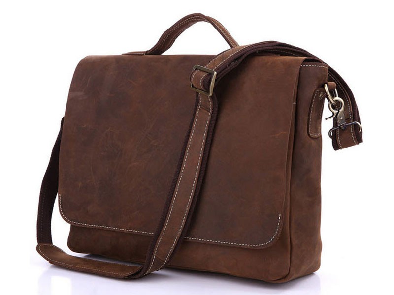 Brandy Wine 2 Men's Full Grain Leather Laptop Briefcase Natural Brown