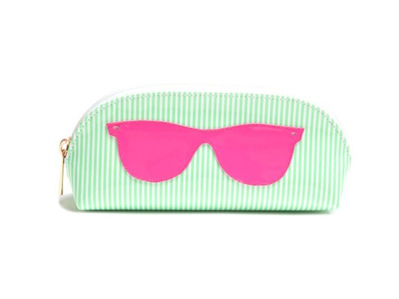 Green Stripe Cases with Pink Sunglasses