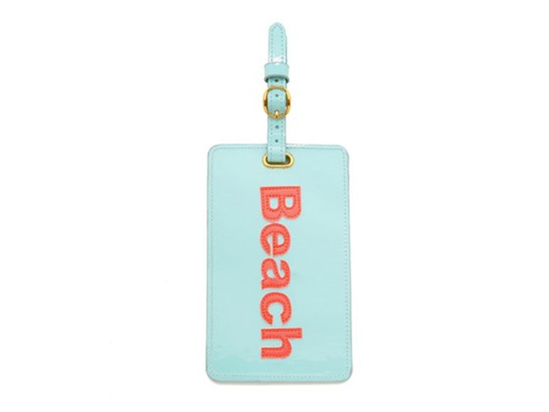 Light Blue Luggage Tag with Watermelon Beach