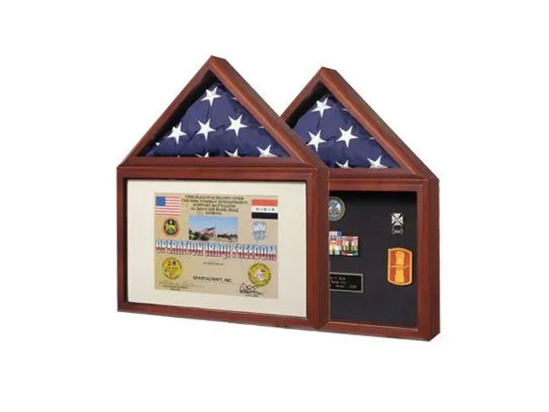 3' x 5' Cherry Flag Case Certificate/Medal Display
