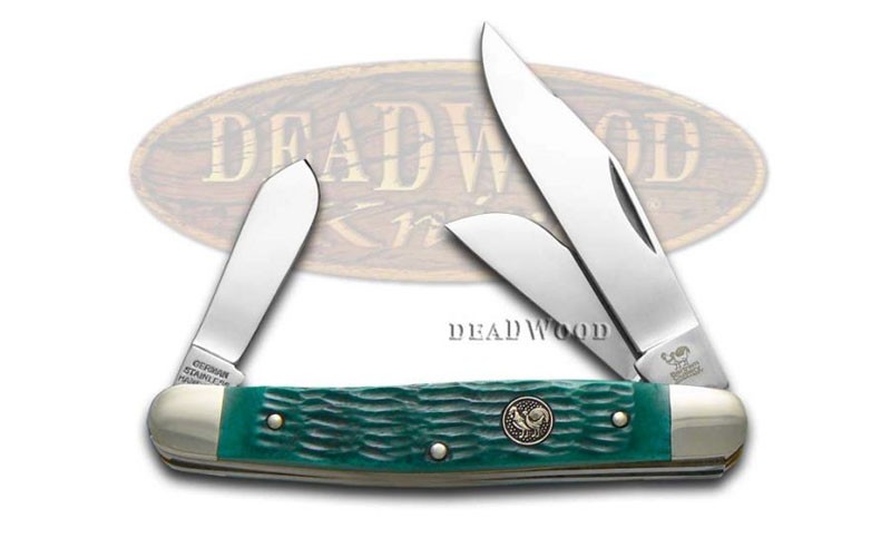 Hen & Rooster™ Jigged Green Bone Large Stockman Stainless Knife