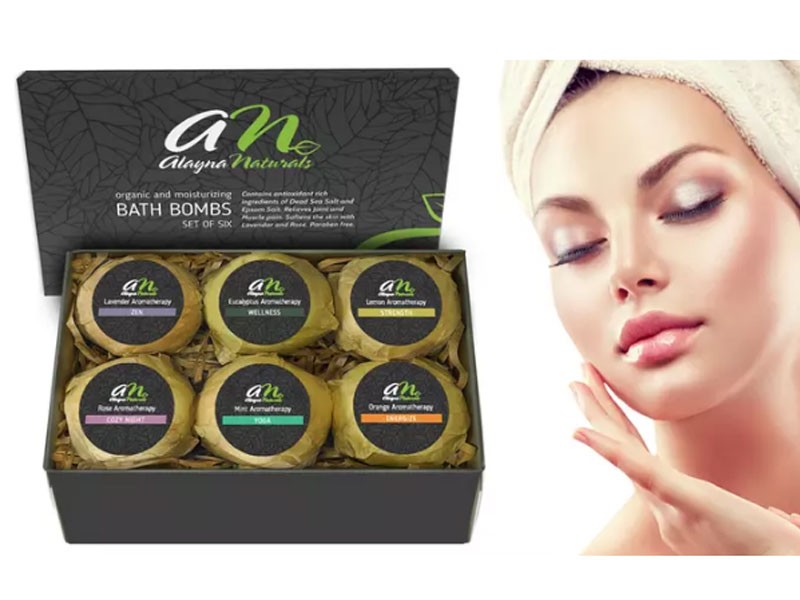 Alayna Essential Oil Fragrant Bath Bombs Moisturizing Spa Gift Set 6 Pack