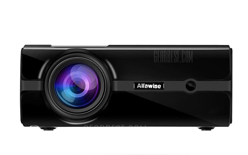 Alfawise A12 2000 Lumens Smart Projector - BLACK US PLUG(WITHOUT OS)