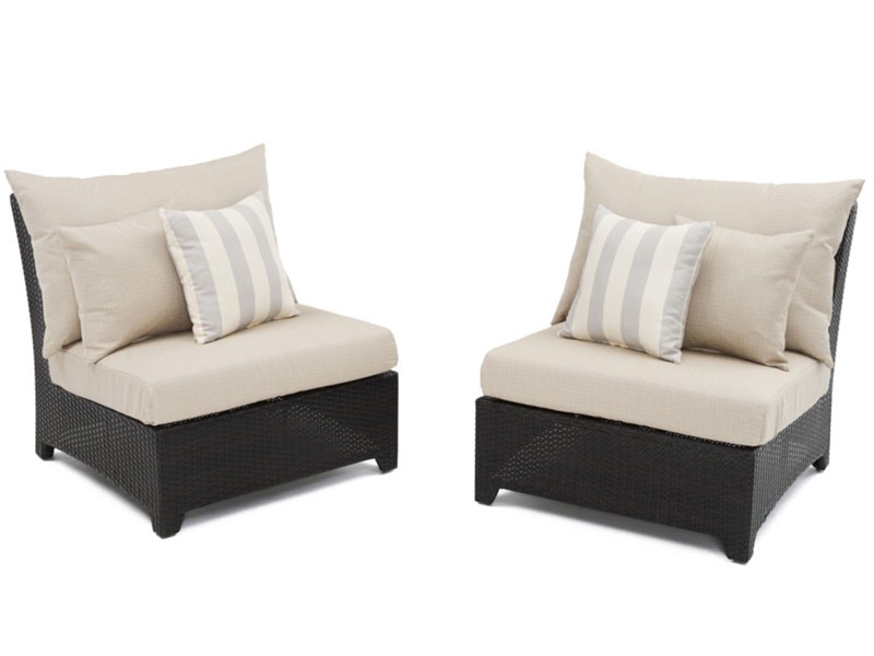 Deco Armless Chairs Slate Gray
