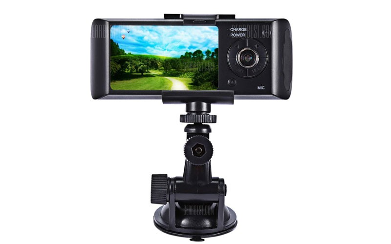 Dual Lens Car DVR Camera Recorder - Gray