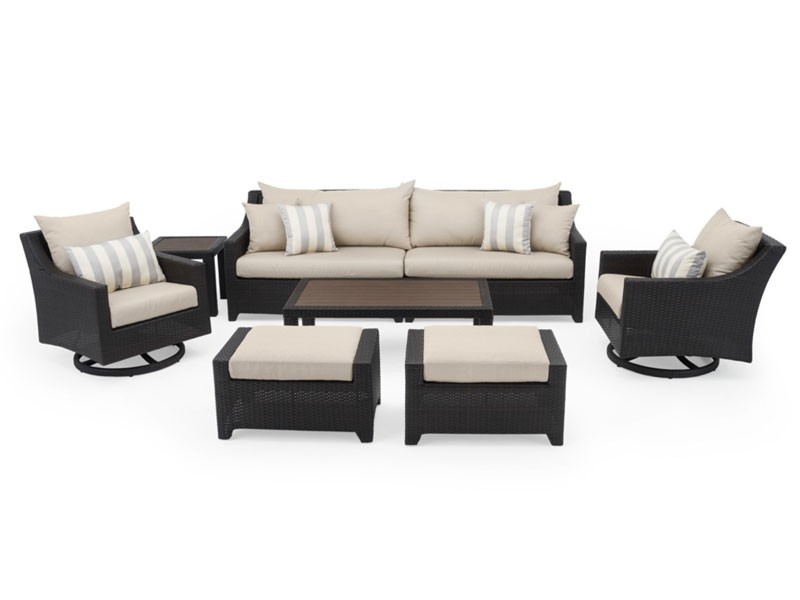 Deco Deluxe 8 Piece Sofa & Club Chair Set Slate Gray