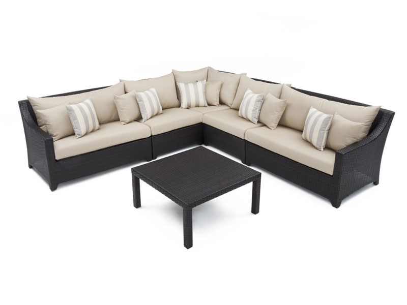 Deco 6 Piece Sectional and Table Slate Gray
