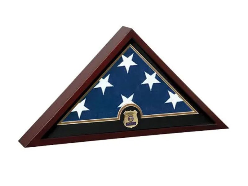 5’ X 9 ½’ Mahogany Police Medallion Flag Case