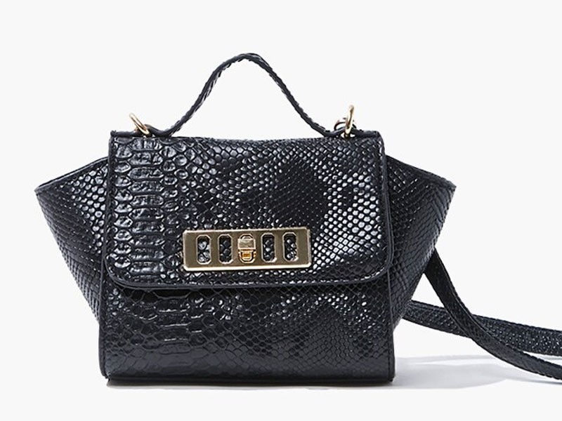 Faux Croc Leather Crossbody Bag For Women