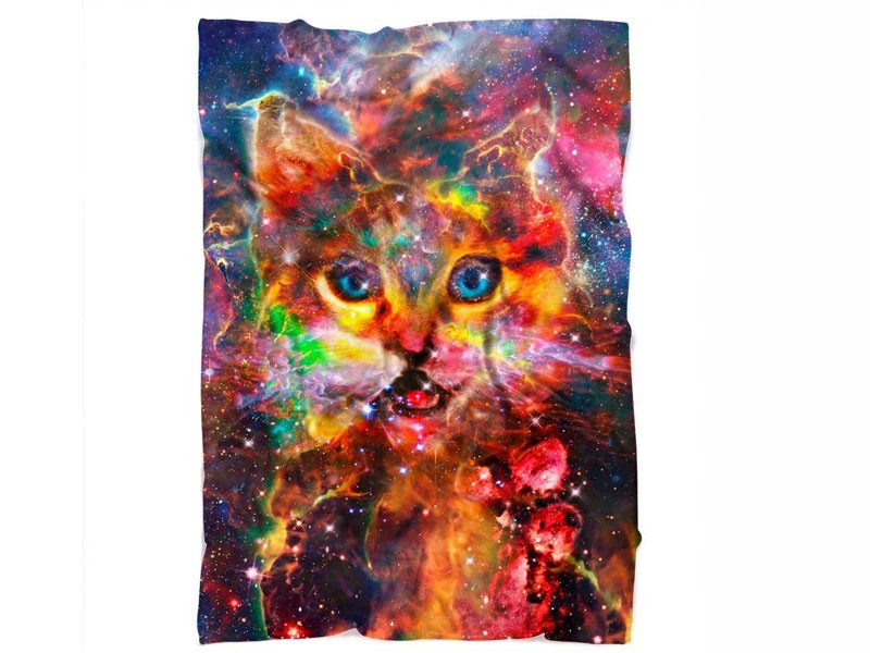Nebula Kitty Blanket