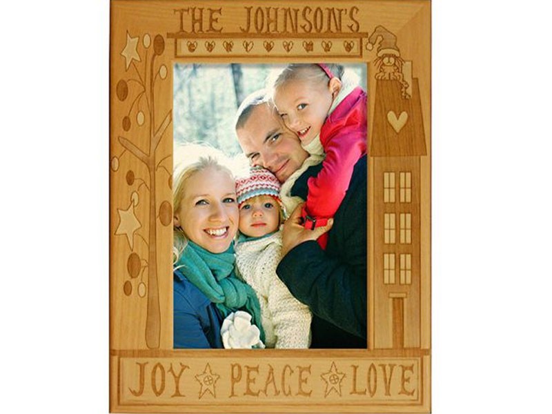 Family Christmas Joy Peace Love 2 Photo Frame