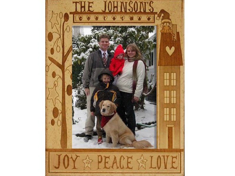 Family Christmas Joy Peace Love Photo Frame