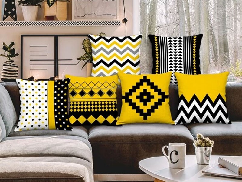 1 Pc Geometric Pattern Cushion Cover Without Filler