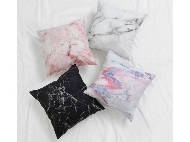 1pc Marble Print Cushion Cover Without Filler