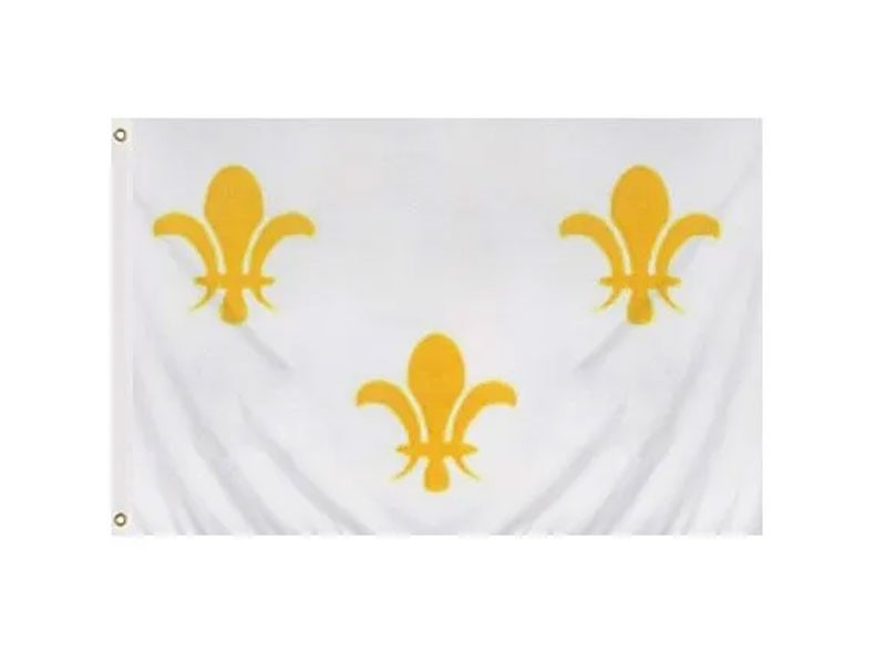 3x5' Nylon Fleur De Lis White Flag