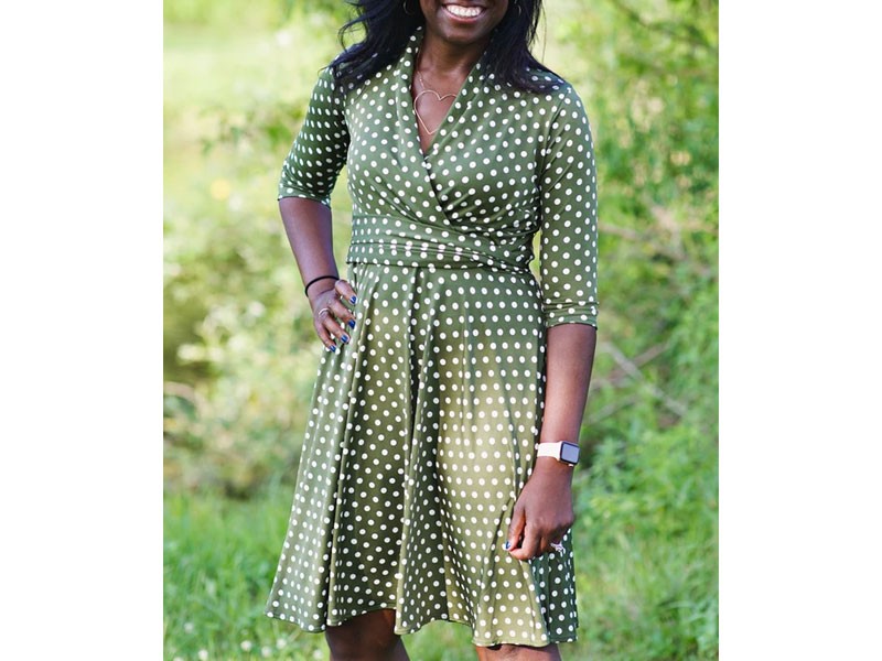 Ruby Olive Polka Dots Dress For Women