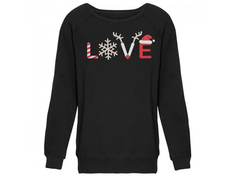 Juniors Christmas Love Symbols Kid's Sweatshirts