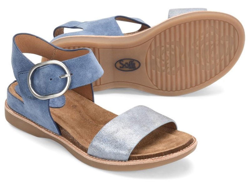 Sofft Bali Women's French-Blue-Suede Sandals