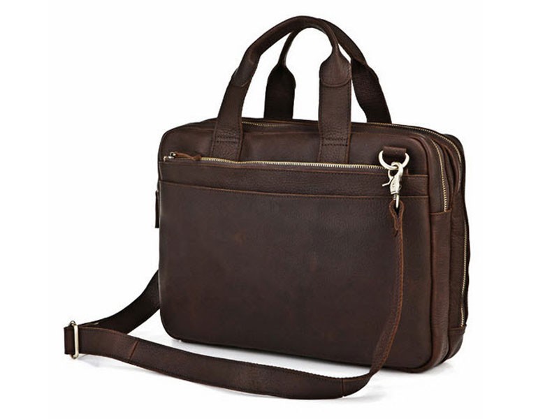 Bangalore Men's Full Grain Leather Briefcase & Messenger Bag