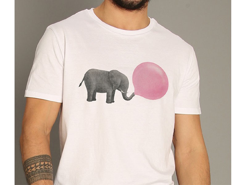 Men's Jumbo Bubble Gum T-Shirt White