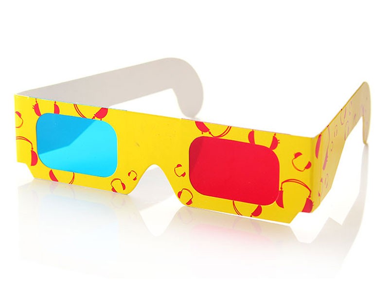 Disposable Anaglyphic Red Cyan Paper 3D Glasses