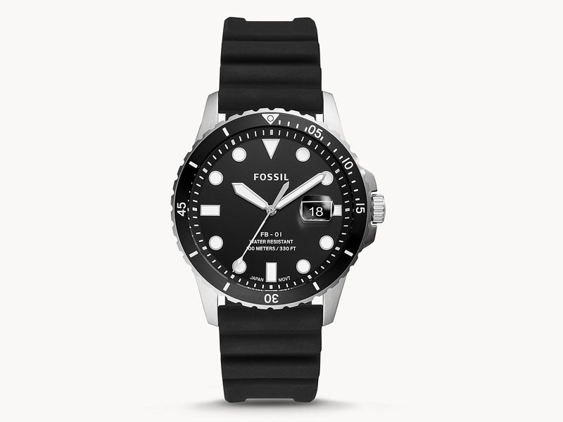 FB-01 Three-Hand Date Black Silicone Watch For Men