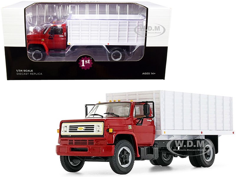 Chevrolet C65 Grain Truck Red and White 1/34 Diecast Model by First Gear